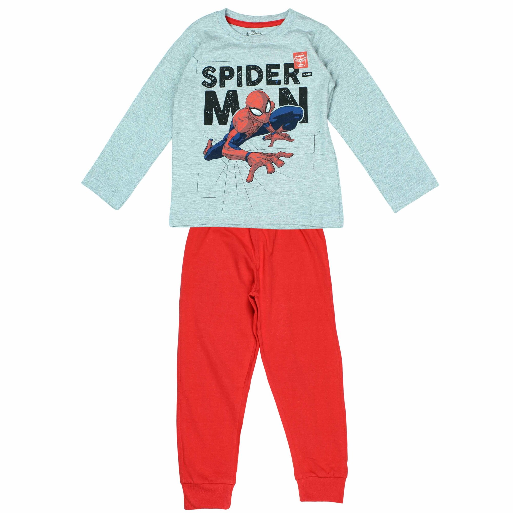 Pijamale lungi Spiderman,model 1219, Gri/Rosu