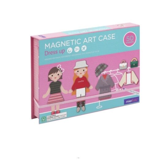 Set magnetic educativ - Imbraca fetitele, 50 piese