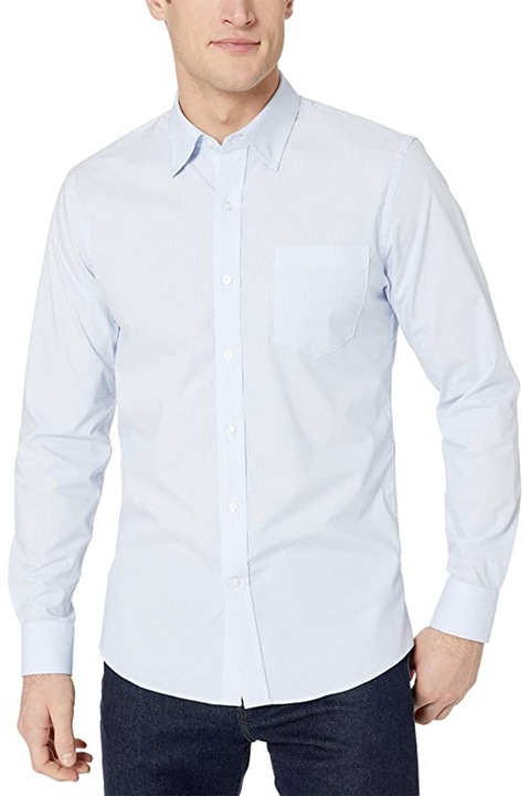 Find Goodthreads férfi ing 8044732-A14783, hosszú ujjú, zsebbel, finom csíkos, pamut, világoskék, EU S