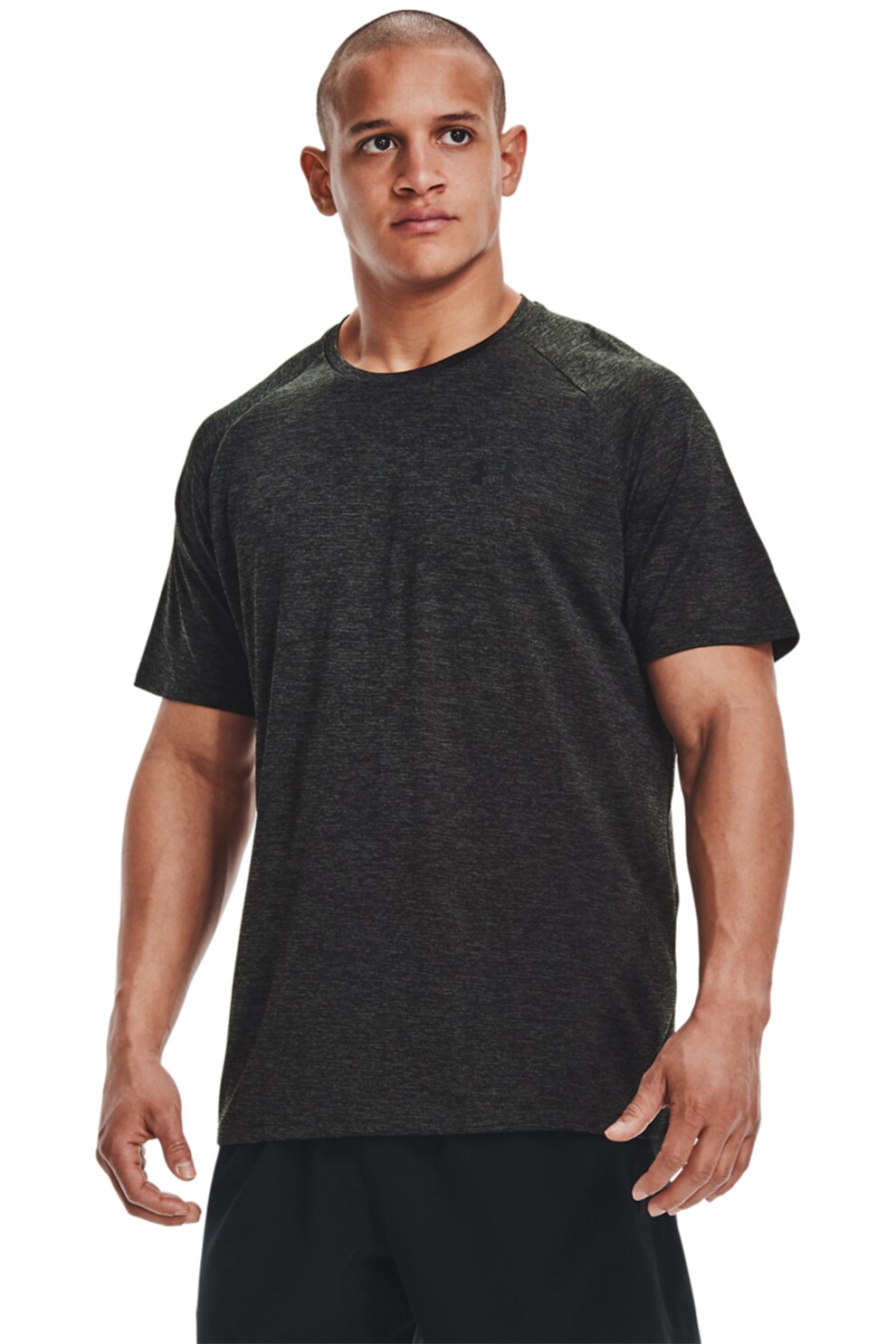 Under Armour, Tricou lejer pentru fitness Tech™ 2.0, Negru melange