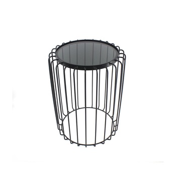 Masa de cafea, Accent, 110606, Φ34×45.5 cm, Sticla/Fier, Negru Masa de cafea, Accent, 110606, Φ34×45.5 cm, Sticla/Fier, Negru