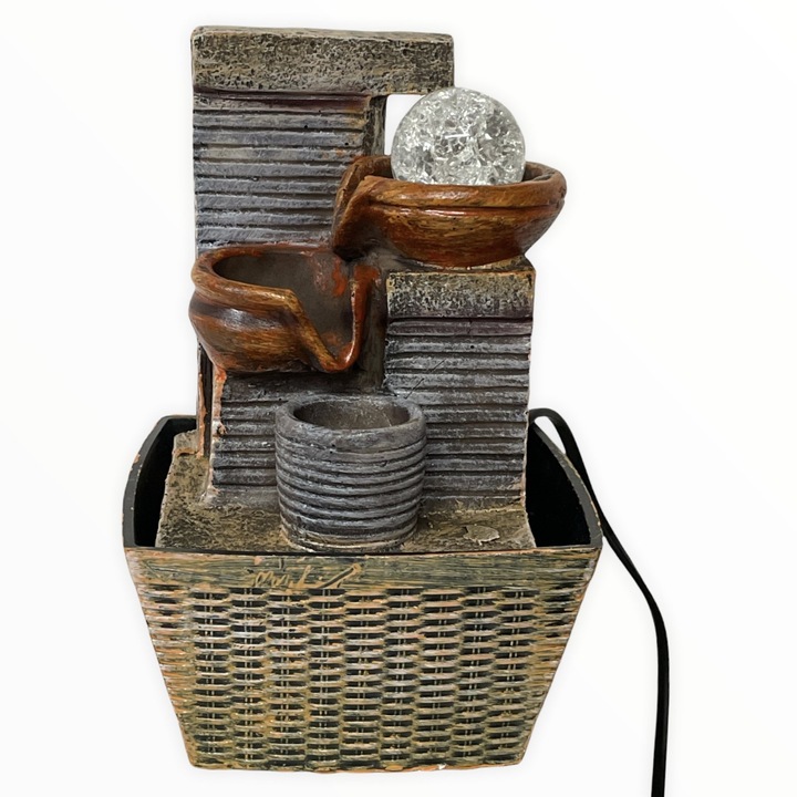 Fantana electrica din rasina cu bila, 21 cm, 16013