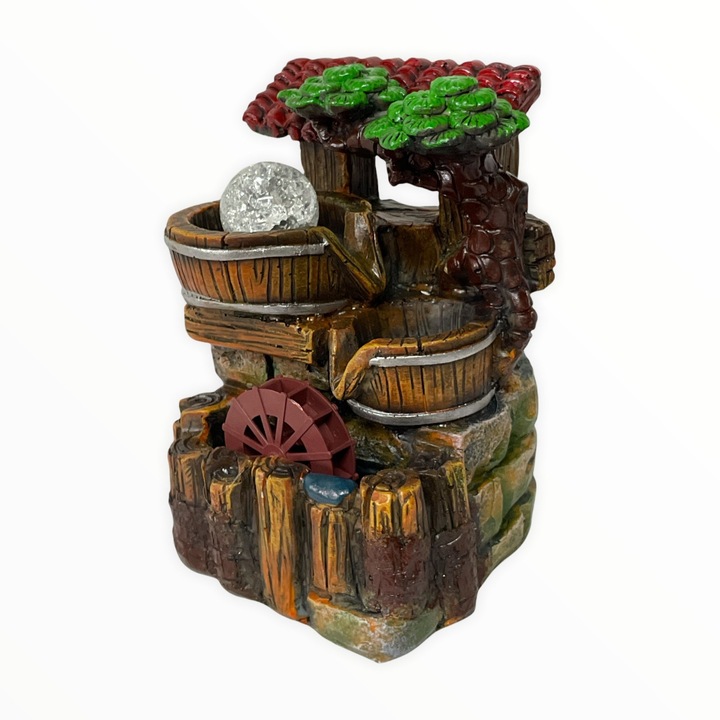 Fantana electrica din rasina cu bila, model ulcioare, 20 cm, 9250