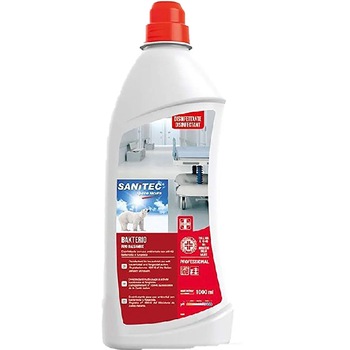 Detergent dezinfectant suprafete, SANITEC BAKTERIO 1000ml, concentrat, avizat, profesional, bactericid, fungicid, antibacterian, cu aroma de lime si mandarina Detergent dezinfectant suprafete, SANITEC BAKTERIO 1000ml, concentrat, avizat, profesional, bactericid, fungicid, antibacterian, cu aroma de lime si mandarina