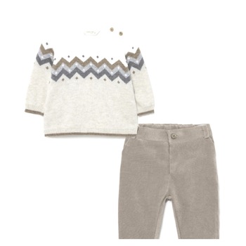 Compleu 2 piese baieti elegant casual crem Mayoral, Tricot, 80 CM Standard Compleu 2 piese baieti elegant casual crem Mayoral, Tricot, 80 CM Standard