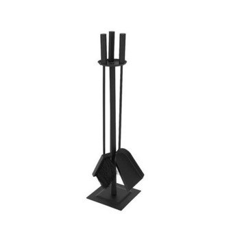 Set 3 accesorii pentru semineu,Zola®, cu suport metalic, negru Set 3 accesorii pentru semineu,Zola®, cu suport metalic, negru
