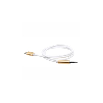 Cablu Lightning la Audio AUX 3.5 mm , 1m, Alb-Auriu Cablu Lightning la Audio AUX 3.5 mm , 1m, Alb-Auriu