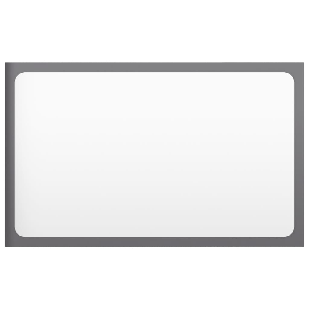 Oglinda de baie, vidaXL, PAL-acril, 60 x 1.5 x 37 cm, Gri extralucios