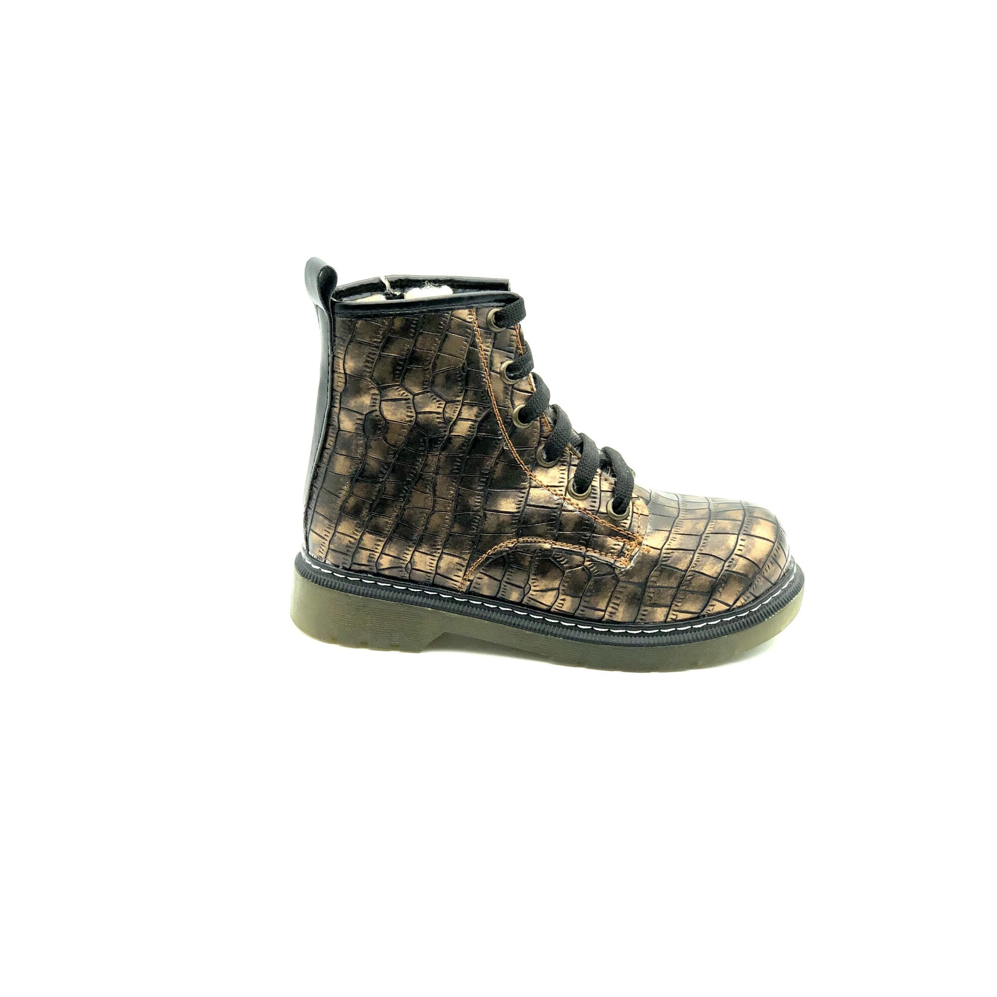 Ghete copii Sibel Bebe EVO676, ortopedice, piele ecologica, imblanite, Maro, Maro bronz