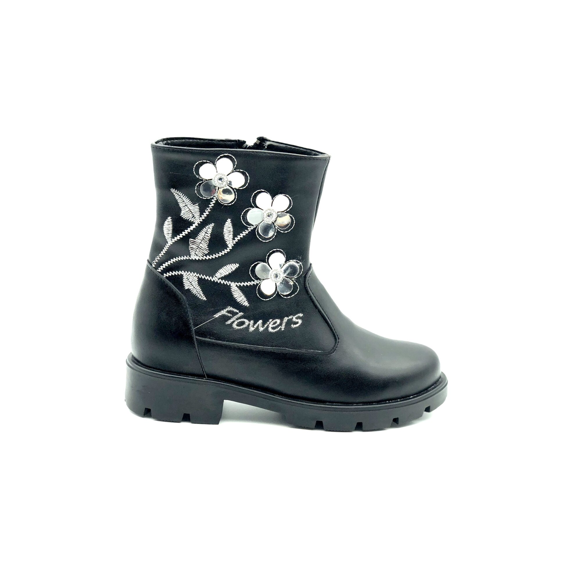 Cizme copii Sibel Bebe EVO940, ortopedice, piele ecologica, Negru, Negru Gri