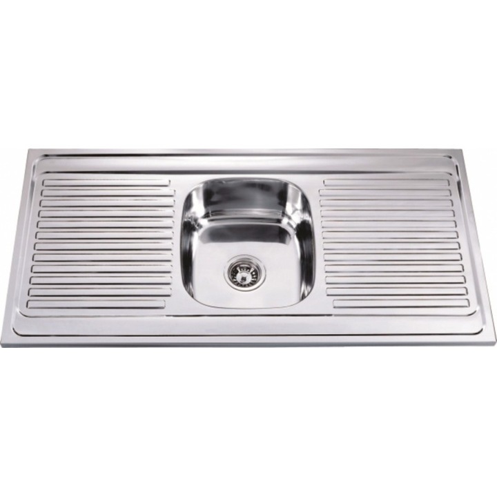 Chiuveta de bucatarie, Inter Ceramic, 120x60x16cm, Argintiu