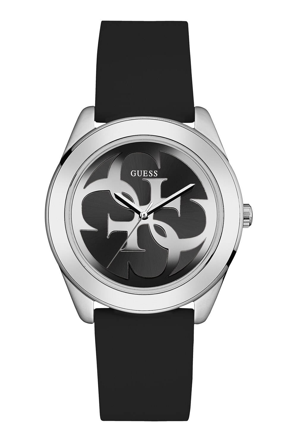 Guess, Ceas cu o curea din piele, Negru