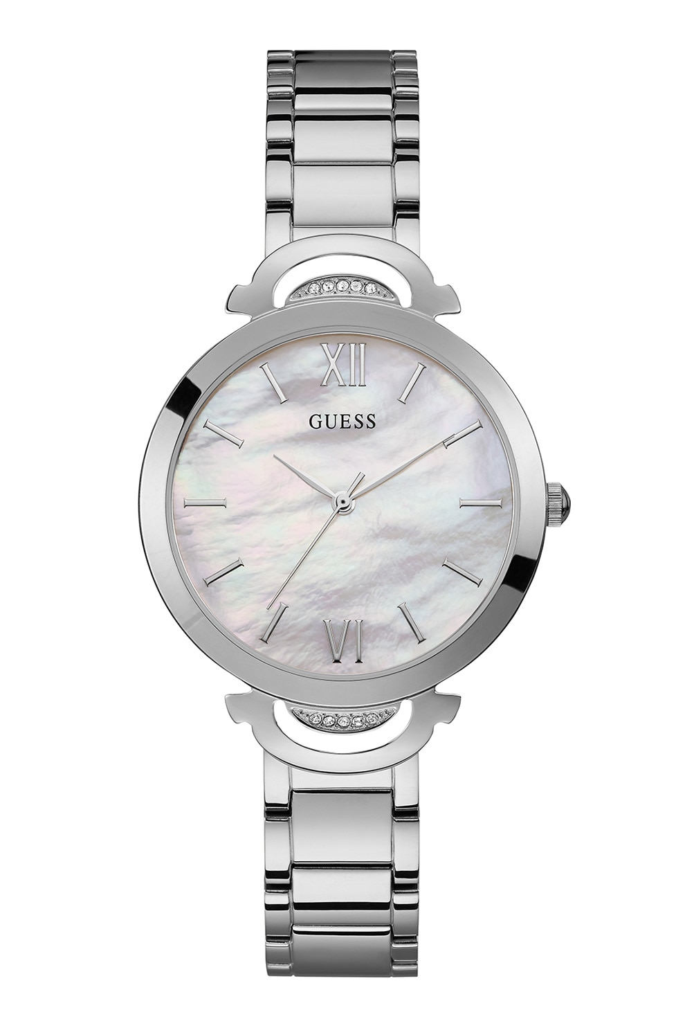 Guess, Ceas din otel inoxidabil cu cadran Mother of Pearl, Argintiu