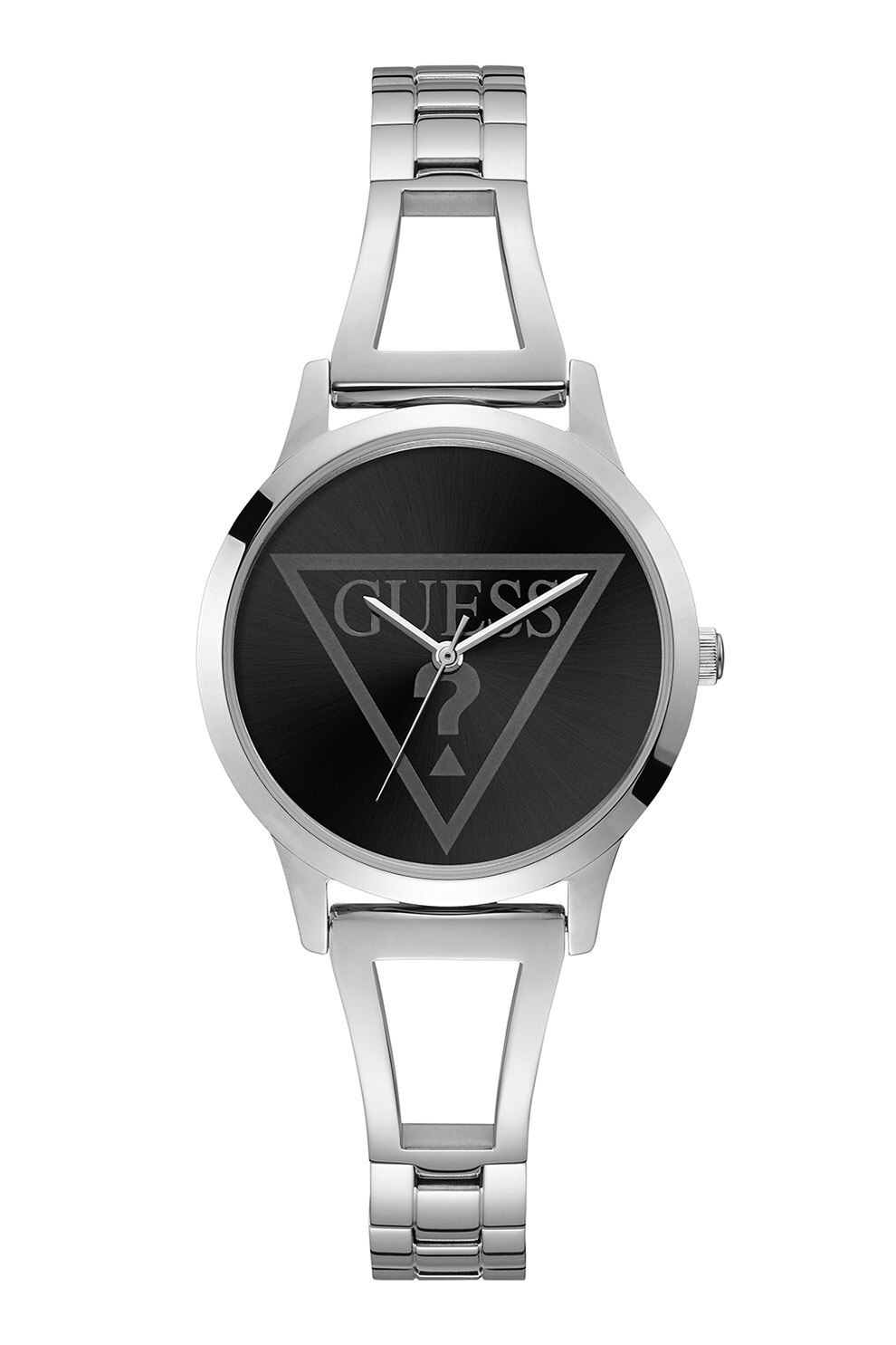 Guess, Ceas din otel inoxidabil cu cadran cu logo, Argintiu