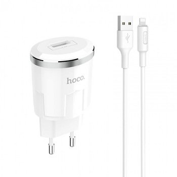 Incarcator retea 2.4A,12W,1 port usb plus cablu lightning,Hoco C37A Incarcator retea 2.4A,12W,1 port usb plus cablu lightning,Hoco C37A