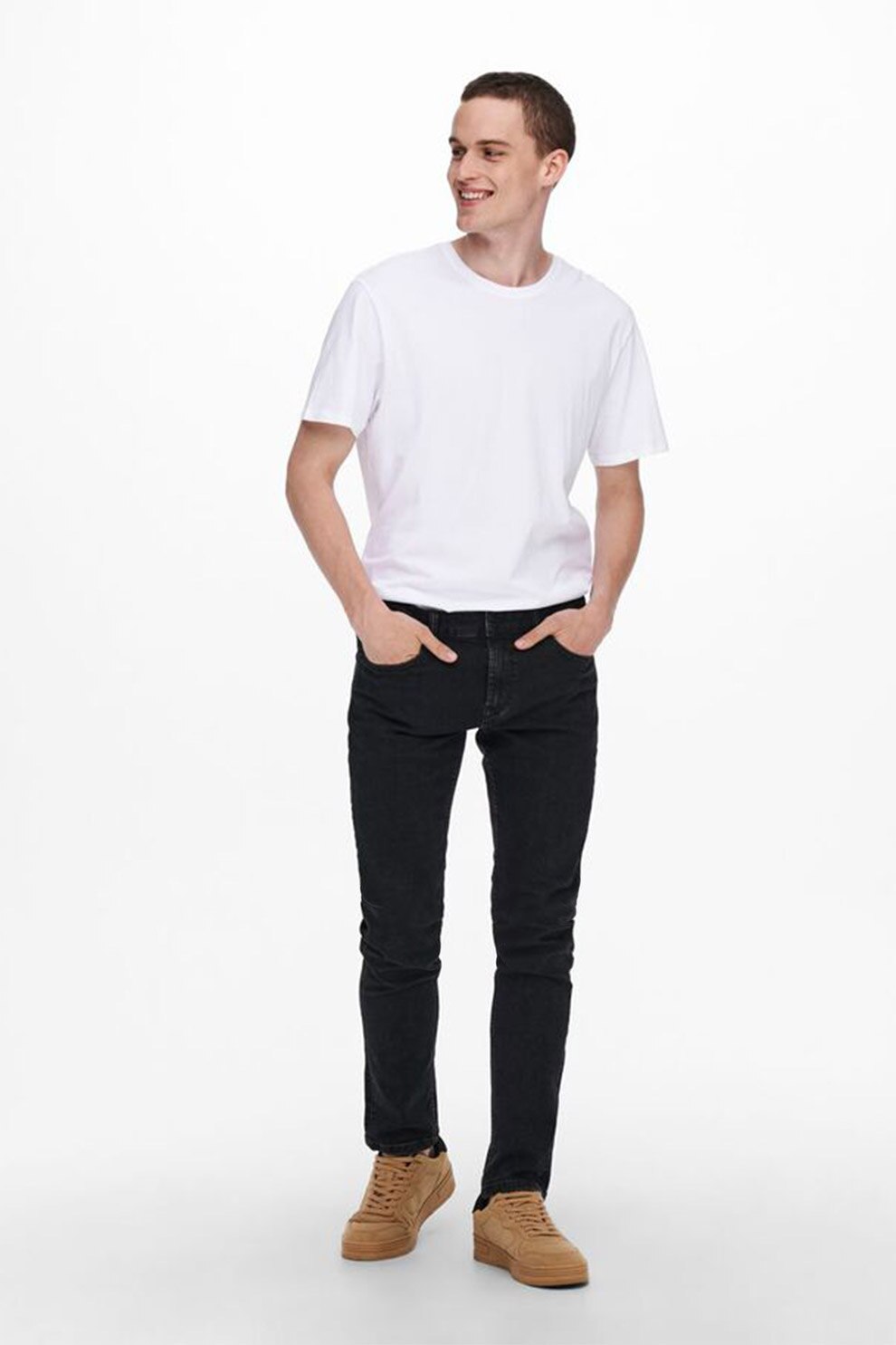 Only & Sons, Blugi slim fit, Negru