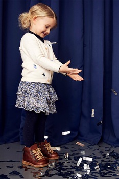 NAME IT, Cardigan tricotat cu flori brodate, Alb prafuit/Albastru inchis NAME IT, Cardigan tricotat cu flori brodate, Alb prafuit/Albastru inchis