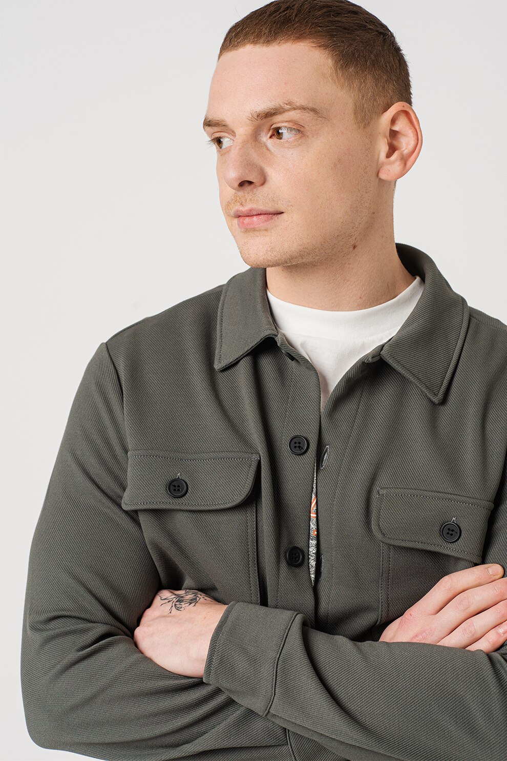 Only & Sons, Camasa cu buzunare cu clapa pe piept Newkodyl, Gri cenusa