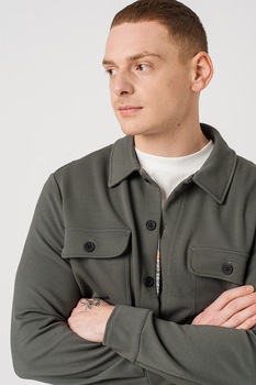 Only & Sons, Camasa cu buzunare cu clapa pe piept Newkodyl, Gri cenusa Only & Sons, Camasa cu buzunare cu clapa pe piept Newkodyl, Gri cenusa