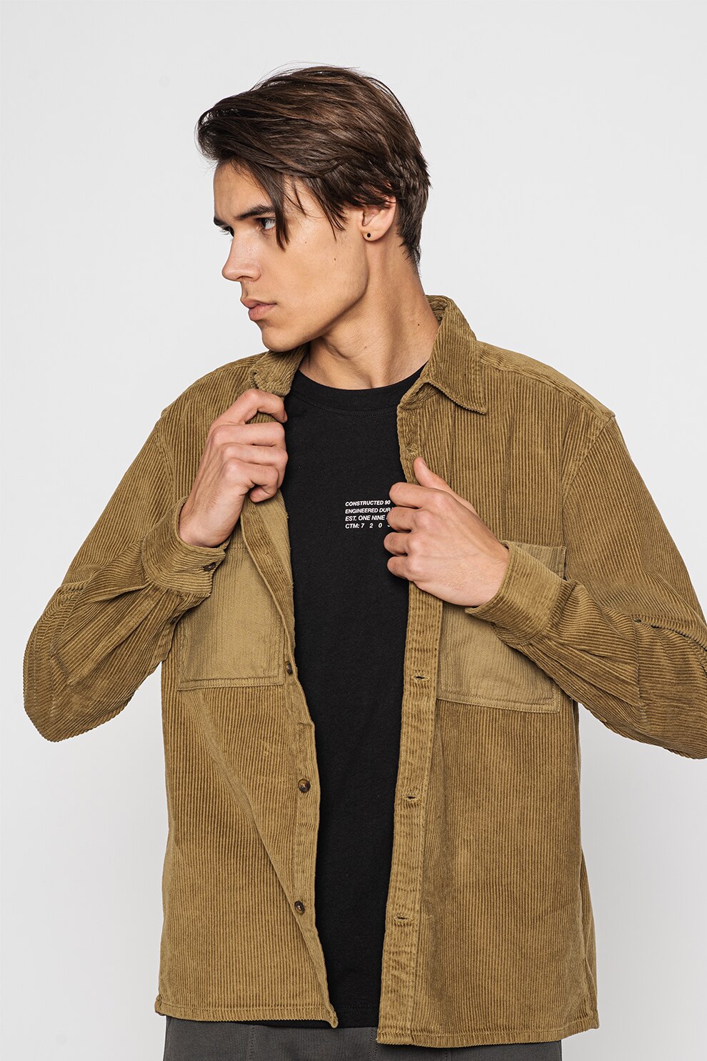 Only & Sons, Camasa supradimensionata de reiat Layton, Verde oliv