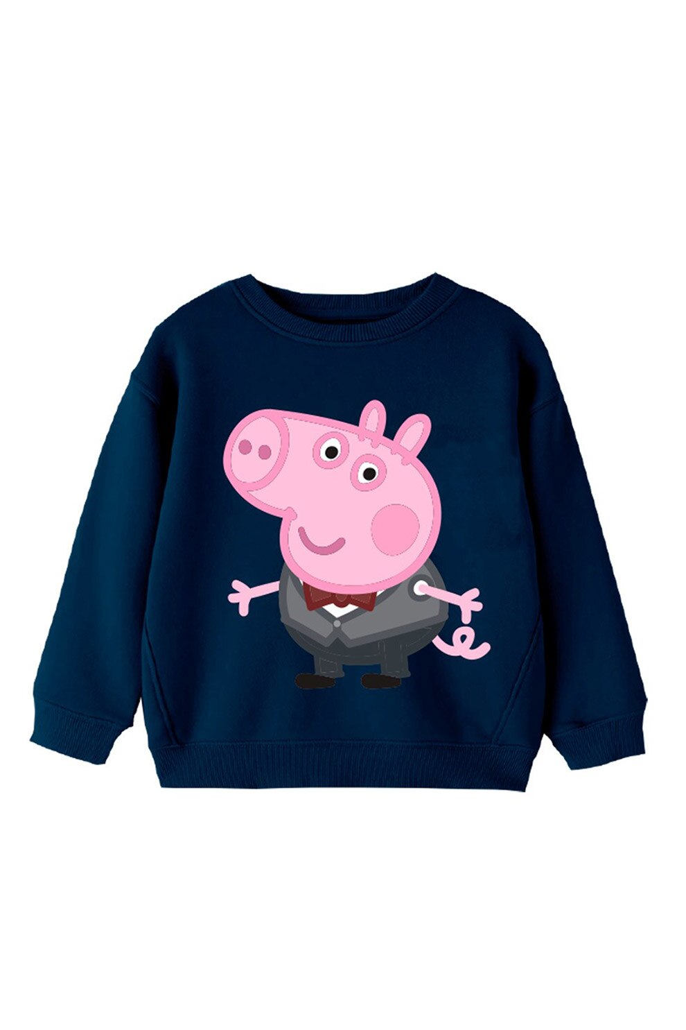 NAME IT, Bluza sport cu imprimeu George Pig, Bleumarin/Roz