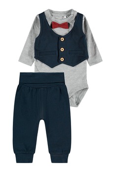 NAME IT, Set de imbracaminte din amestec de bumbac - 2 piese, Bleumarin/Gri melange/Rosu Bordeaux, 80 CM NAME IT, Set de imbracaminte din amestec de bumbac - 2 piese, Bleumarin/Gri melange/Rosu Bordeaux, 80 CM