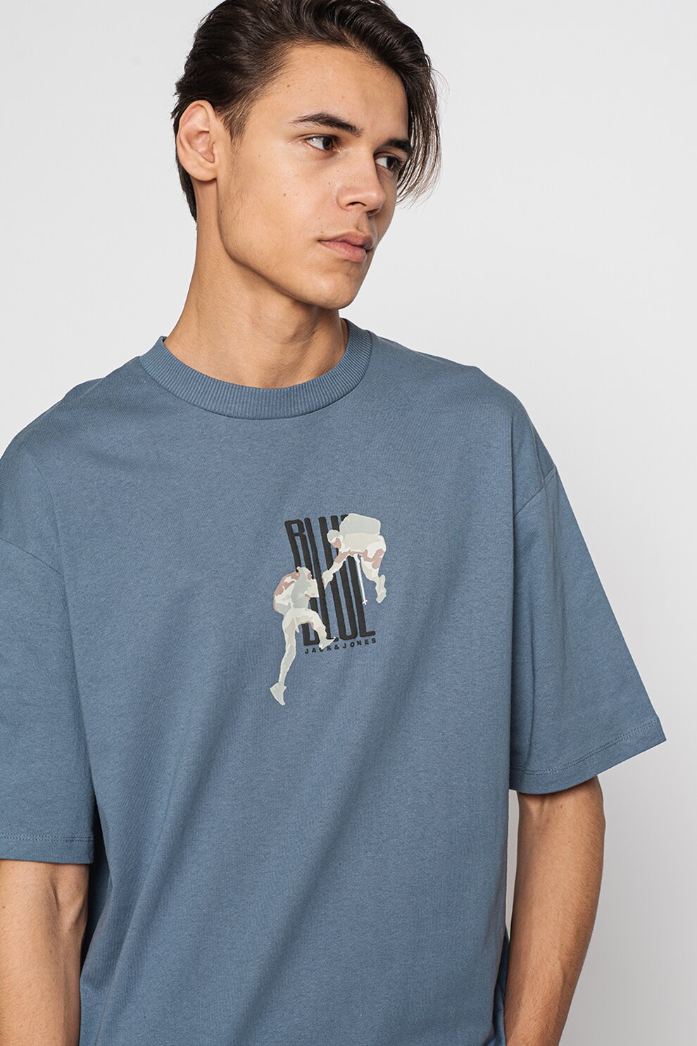 Jack&Jones, Tricou regular fit Climber, Albastru prafuit