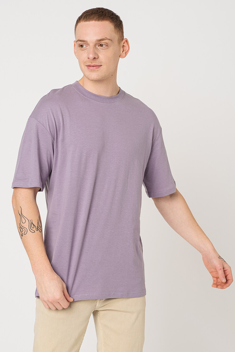 Jack&Jones, Tricou lejer de bumbac Brink, Lila prafuit