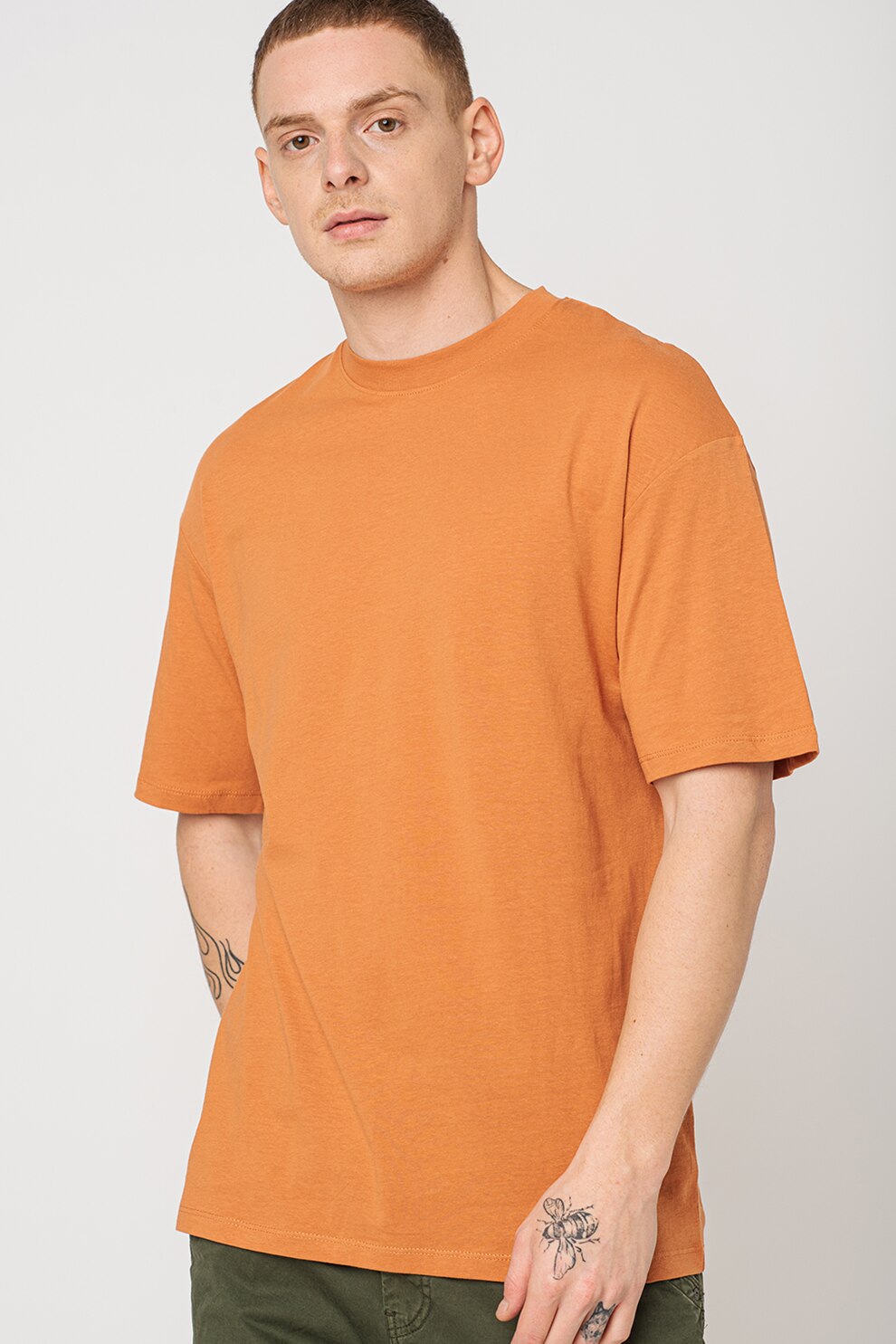 Jack&Jones, Tricou lejer de bumbac Brink, Oranj stins