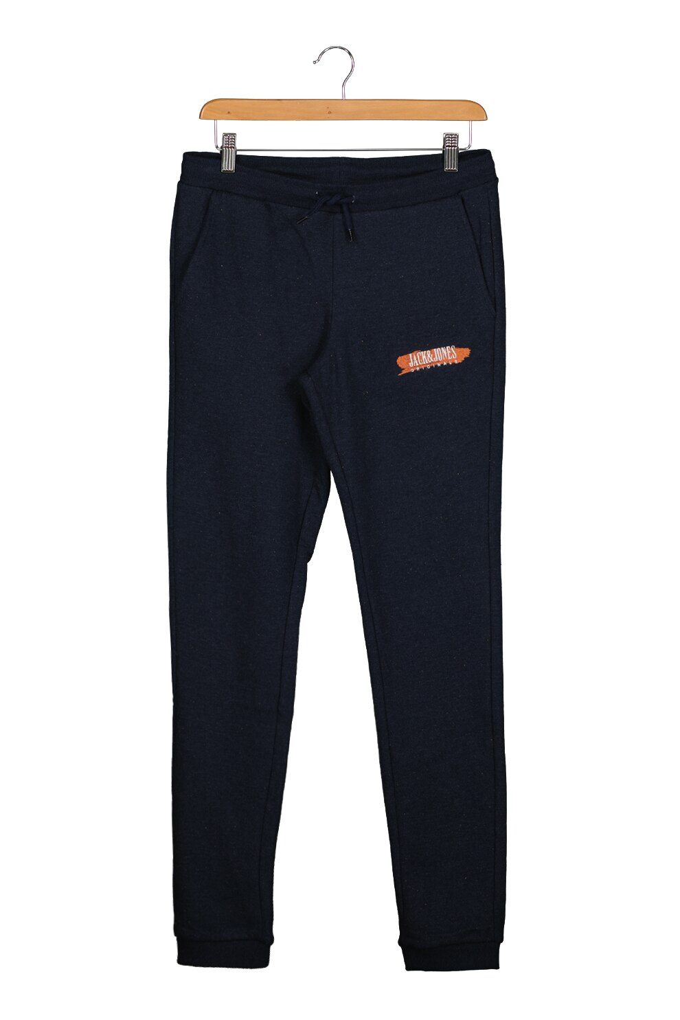 Jack&Jones, Pantaloni sport cu detaliu cu logo discret contrastant, Bleumarin