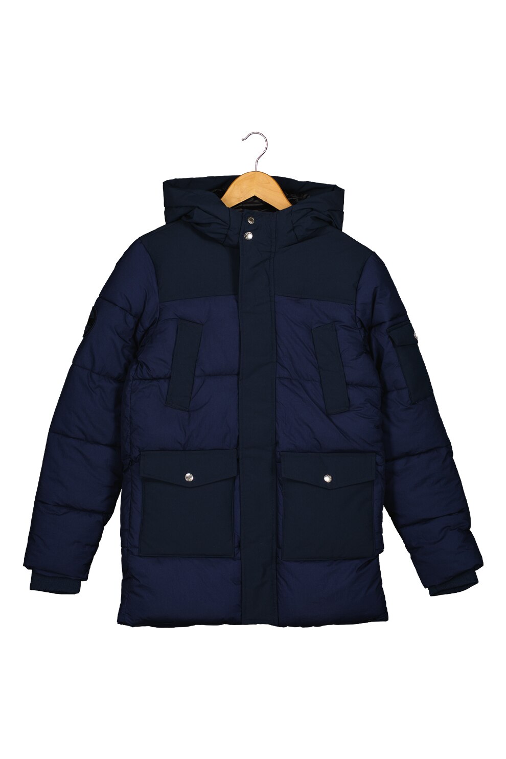 Jack&Jones, Geaca parka matlasata cu buzunare multiple, Bleumarin