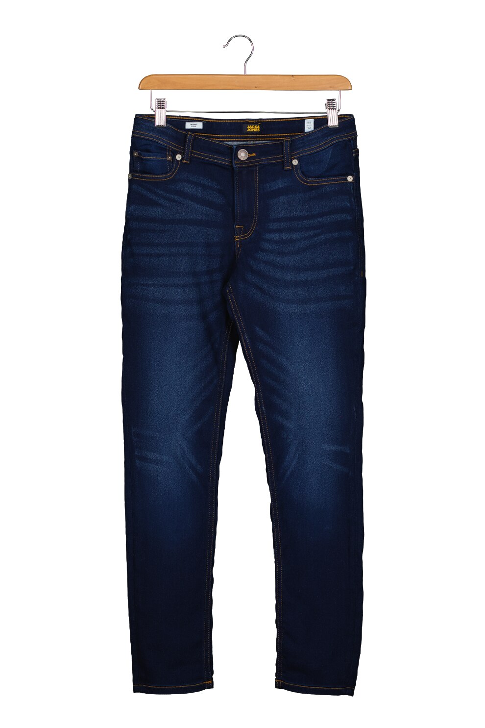 Jack&Jones, Blugi skinny cu aspect decolorat Liam, Bleumarin