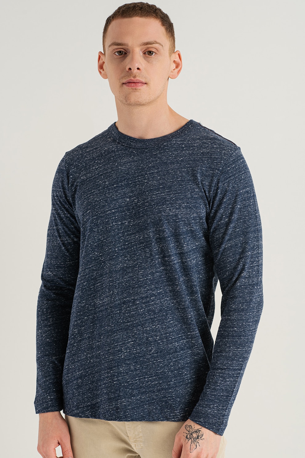 Jack&Jones, Bluza cu decolteu la baza gatului Blubowery, Albastru melange