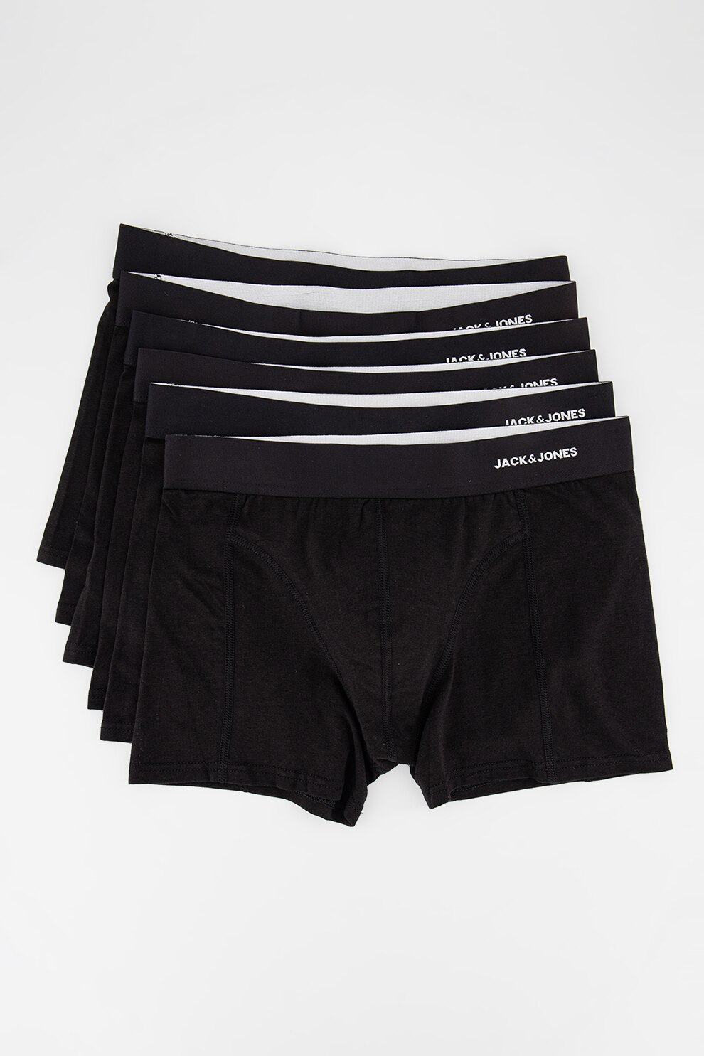 Jack&Jones, Set de boxeri cu banda elastica in talie - 6 perechi, Negru