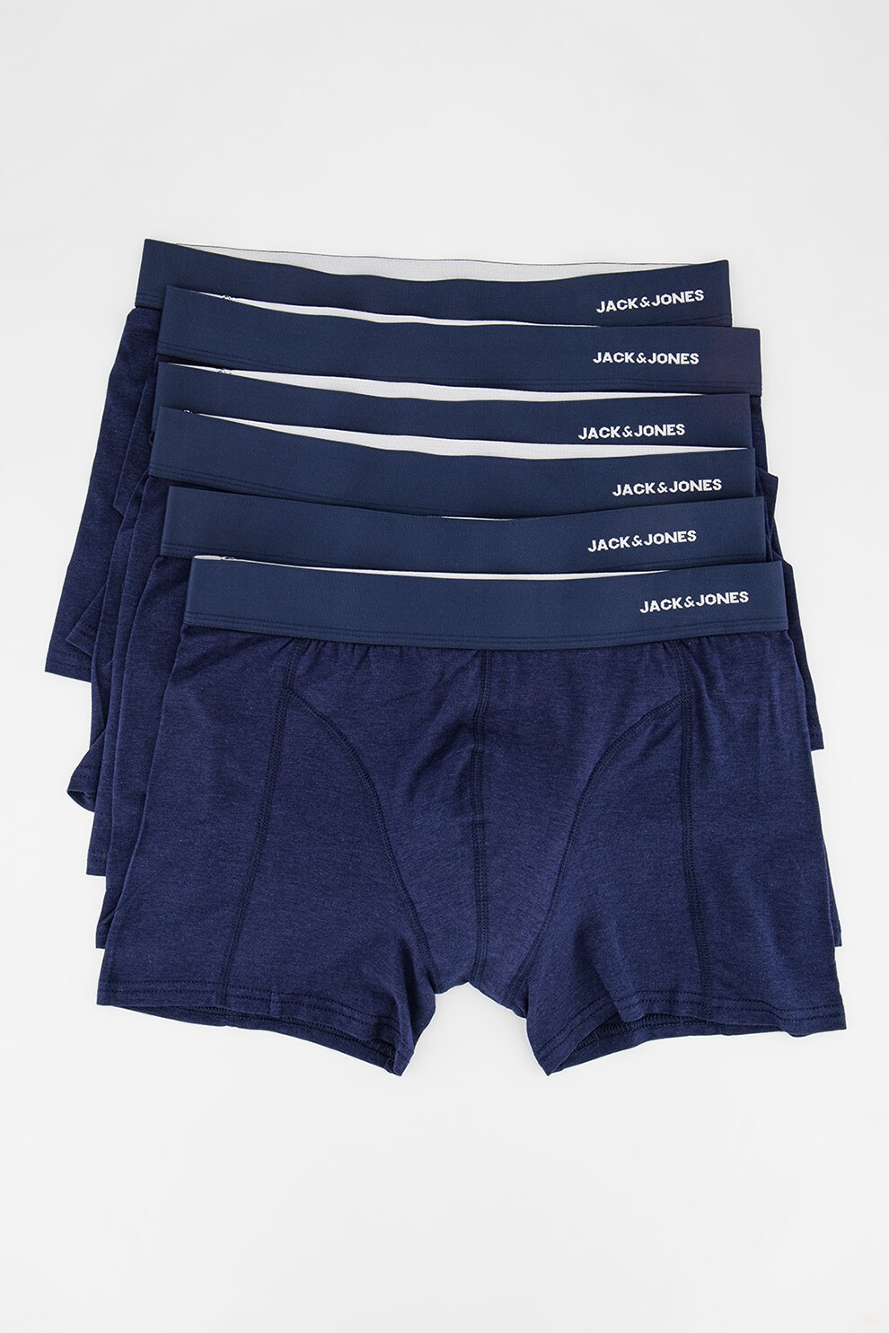 Jack&Jones, Set de boxeri cu banda elastica in talie - 6 perechi, Bleumarin