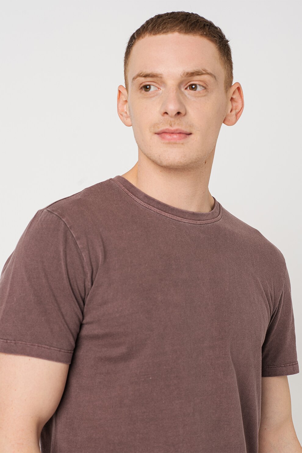 Only & Sons, Tricou cu decolteu la baza gatului Ron, Violet prafuit