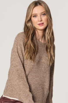 JdY, Pulover cu decolteu la baza gatului si maneci raglan Ingeborg, 15244157, Maro taupe deschis JdY, Pulover cu decolteu la baza gatului si maneci raglan Ingeborg, 15244157, Maro taupe deschis