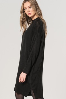 JdY, Rochie tip pulover tricotata fin cu maneci cazute Olla, Negru, S JdY, Rochie tip pulover tricotata fin cu maneci cazute Olla, Negru, S