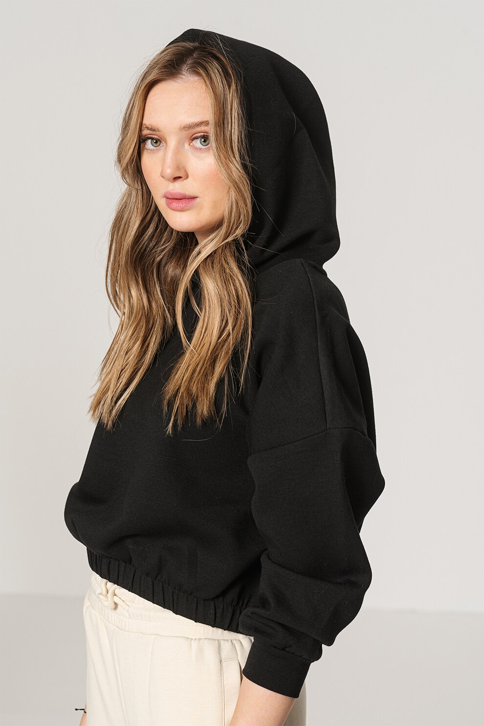 Only, Hanorac cu maneci cazute Scarlett, Negru