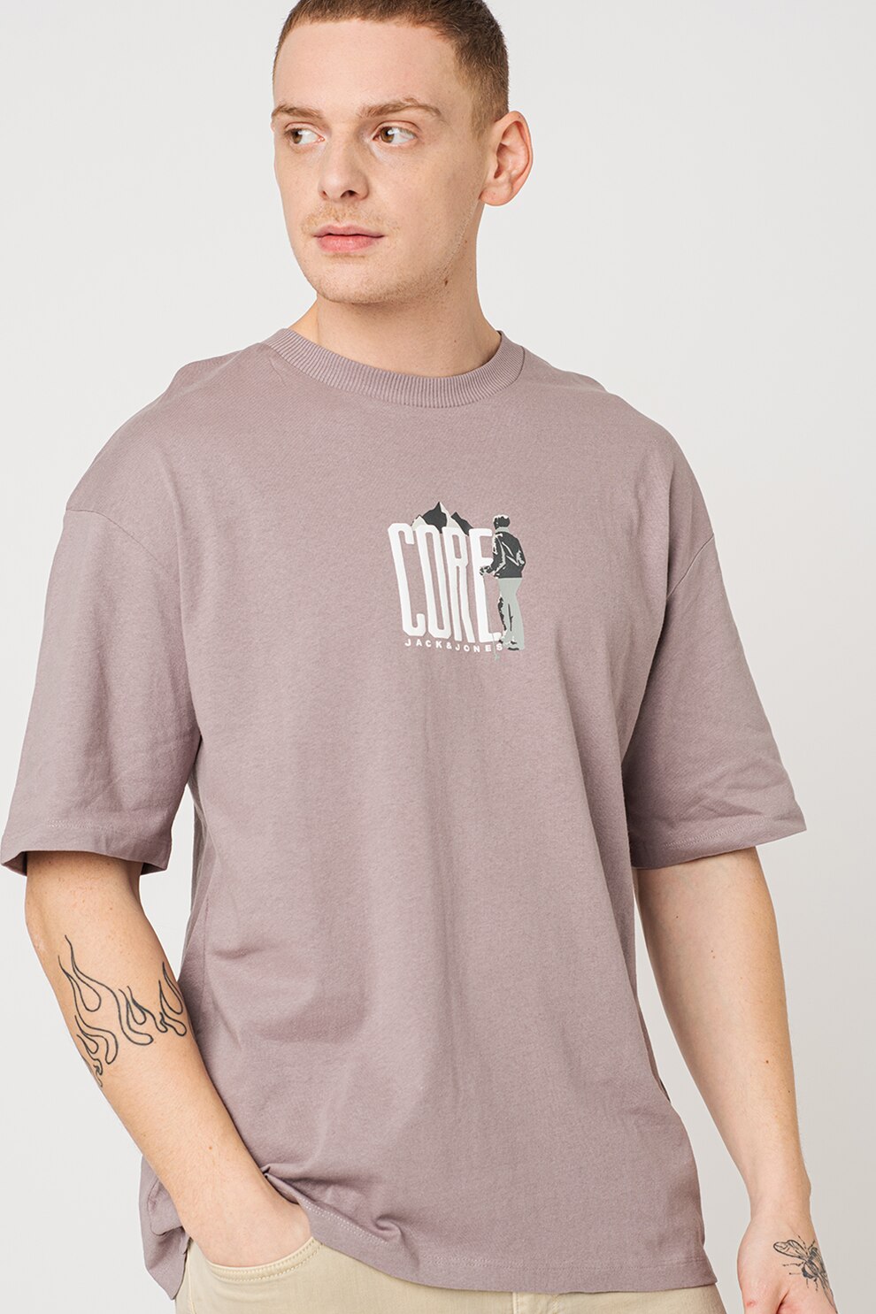 Jack&Jones, Tricou regular fit Climber, Lila prafuit