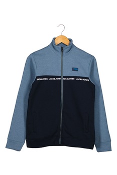 Jack&Jones, Bluza sport cu fermoar si buzunare cu refilet, Albastru Jack&Jones, Bluza sport cu fermoar si buzunare cu refilet, Albastru