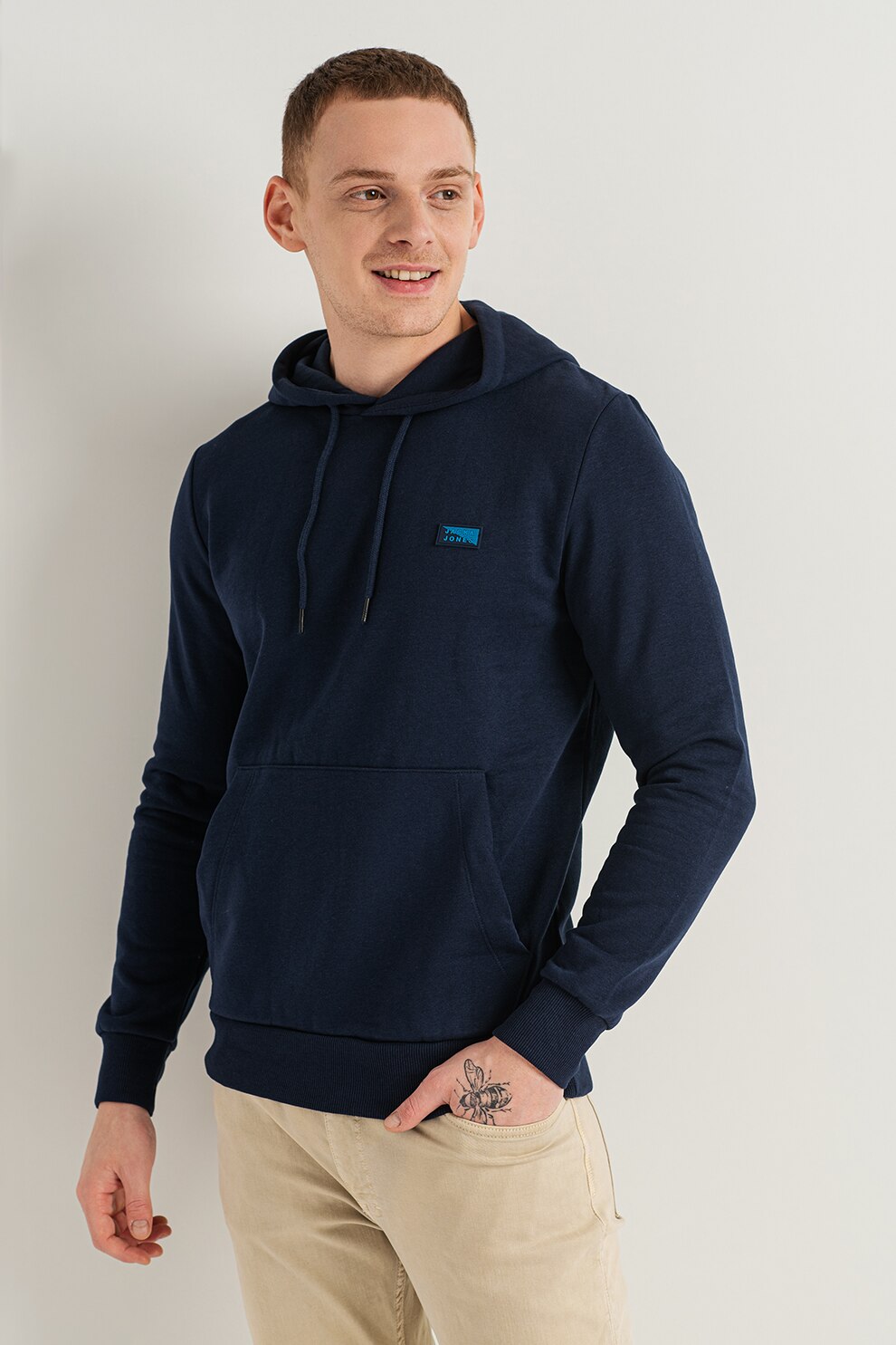 Jack&Jones, Hanorac cu aplicatie logo King, Bleumarin