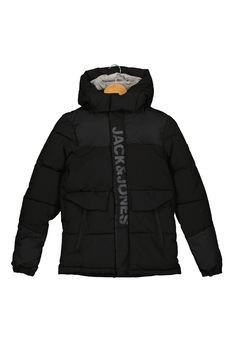Jack&Jones, Geaca cu gluga detasabila, Negru, 152 CM Jack&Jones, Geaca cu gluga detasabila, Negru, 152 CM