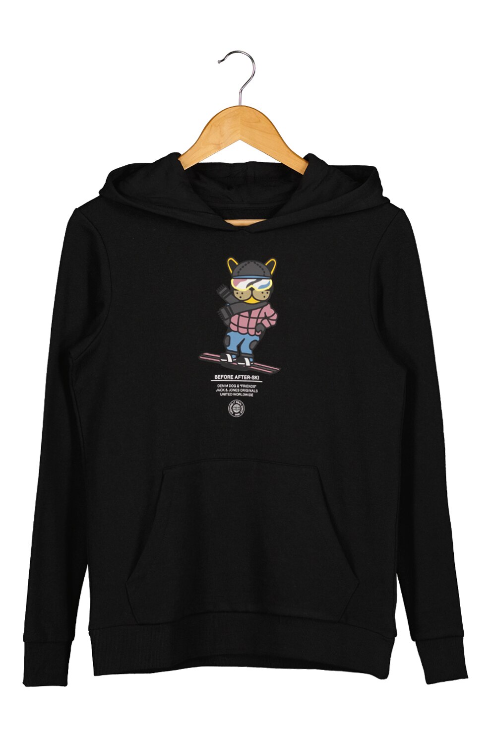 Jack&Jones, Hanorac cu imprimeu grafic, Negru