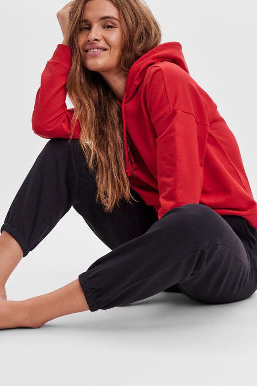 Vero Moda, Pantaloni sport cu snur in talie, Negru