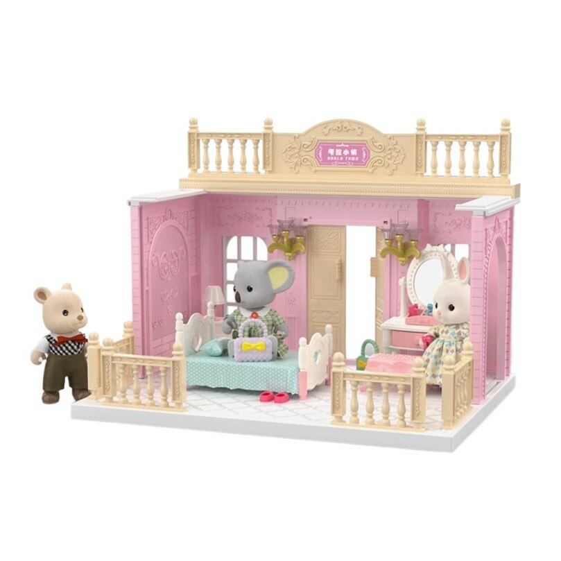 Dormitor pentru papusi, mobilier si figurina incluse