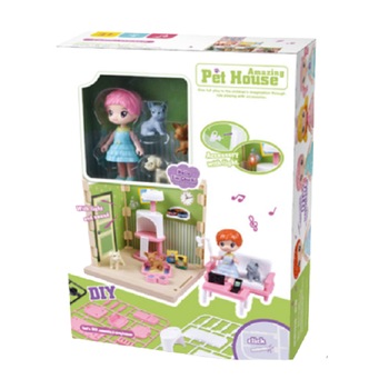 Set adapost pentru animalute Flippy, casa de papusi cu mobilier si ustensile, activitati distractive Set adapost pentru animalute Flippy, casa de papusi cu mobilier si ustensile, activitati distractive