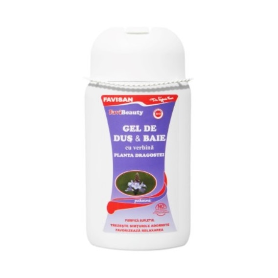 Gel de dus cu verbina - planta dragostei, Favisan, 300 ml