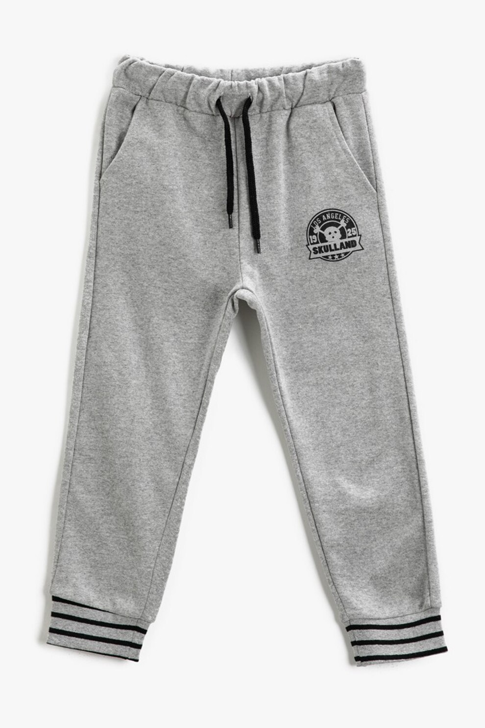 KOTON, Pantaloni sport cu detaliu grafic, Gri melange