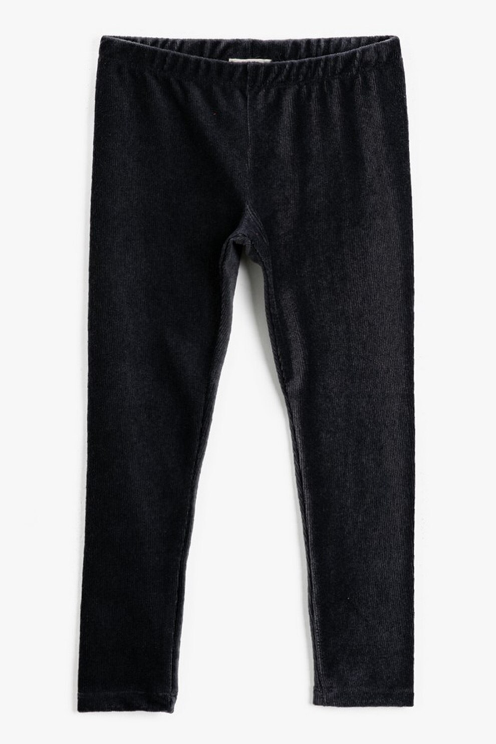 KOTON, Colanti cu talie elastica si aspect catifelat, Gri carbune